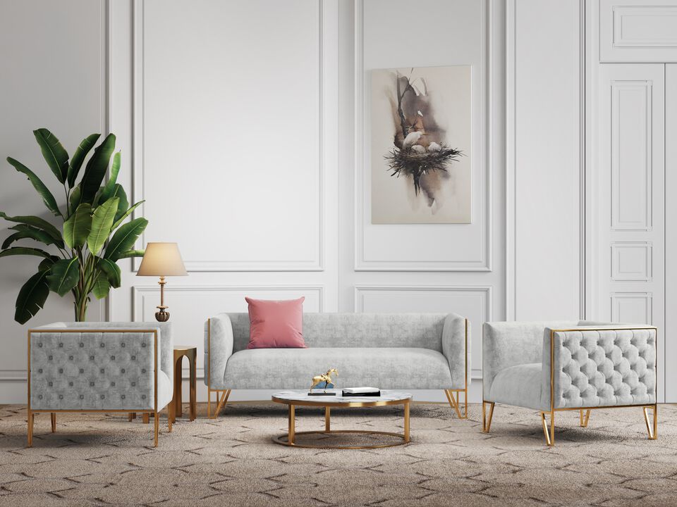 Vector Gray Sofa and Accent Chairs Set