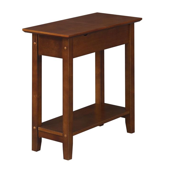 Convience Concept, Inc. American Heritage Flip Top End Table with Charging Station and Shelf