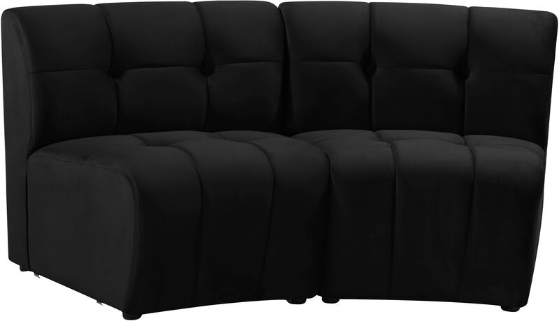 Meridian Furniture Limitless Black Velvet 2pc. Modular Sectional