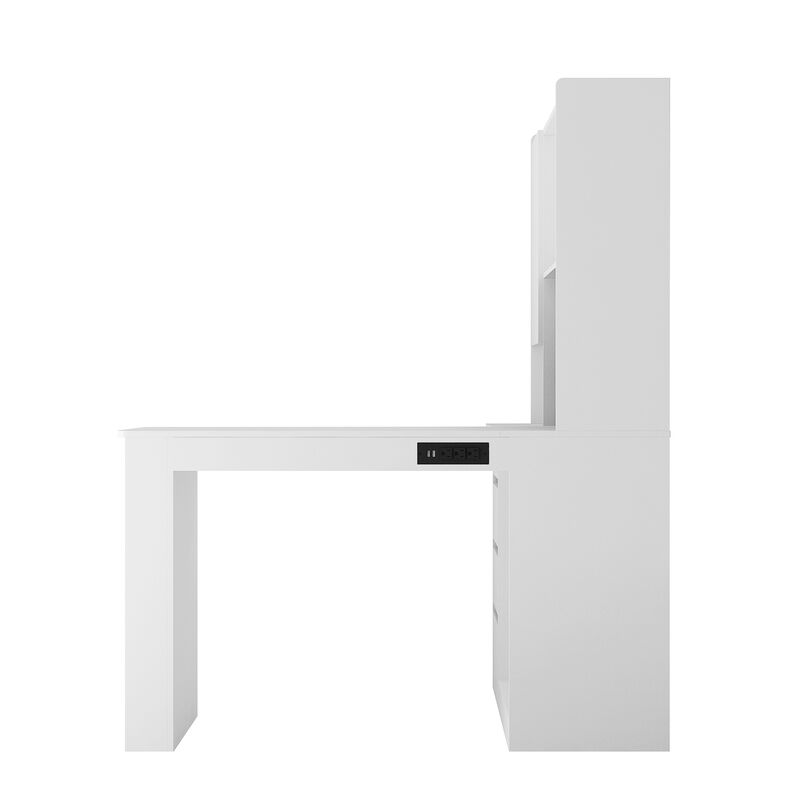 Streamdale L-Shaped Space-Saving Desk with Charging Station image number 4