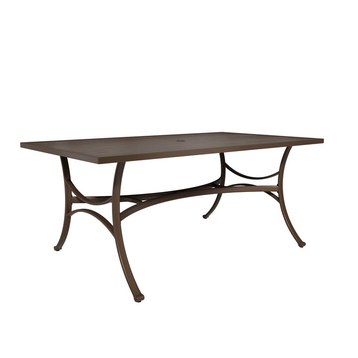 MONDAWE Steel Table Rectangle Dining Table With Powder Coating