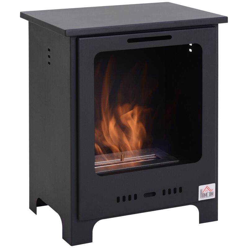 Freestanding Ethanol Fireplace Stove, Burns up to 3 Hours, Black image number 1