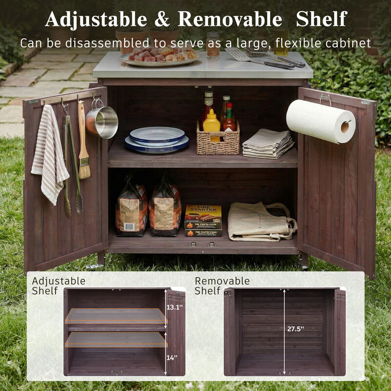 TATEUS Outdoor Bar Cart image number 4