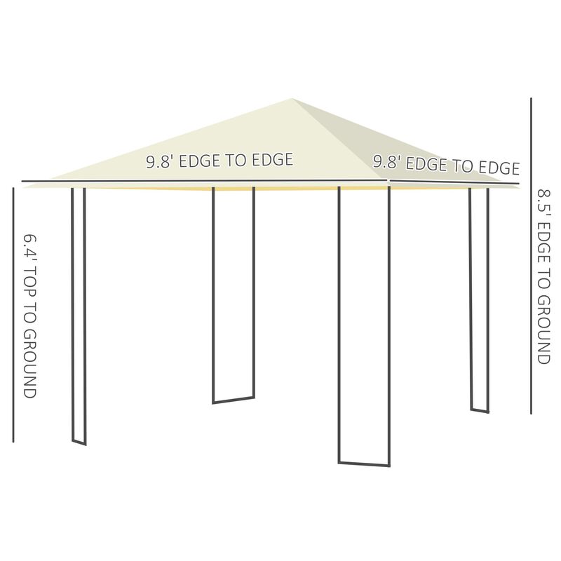 Versatile Yard Shelter: 10'x10' Modern Steel Frame Gazebo for Gatherings