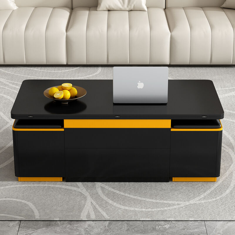 Merax Convertible Coffee Table with Lift Mechanism & Foldable Dining Extension image number 2