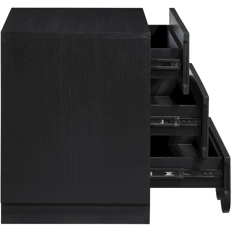 Meridian Furniture Scallop Black Night Stand