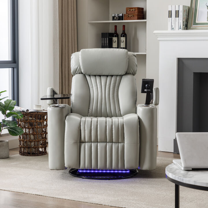 Merax Power Swivel Recliner Chair with Cell Phone Holder