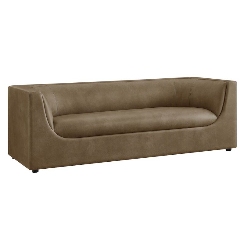 Hilda 86" Curved Back Vegan Leather Sofa image number 0