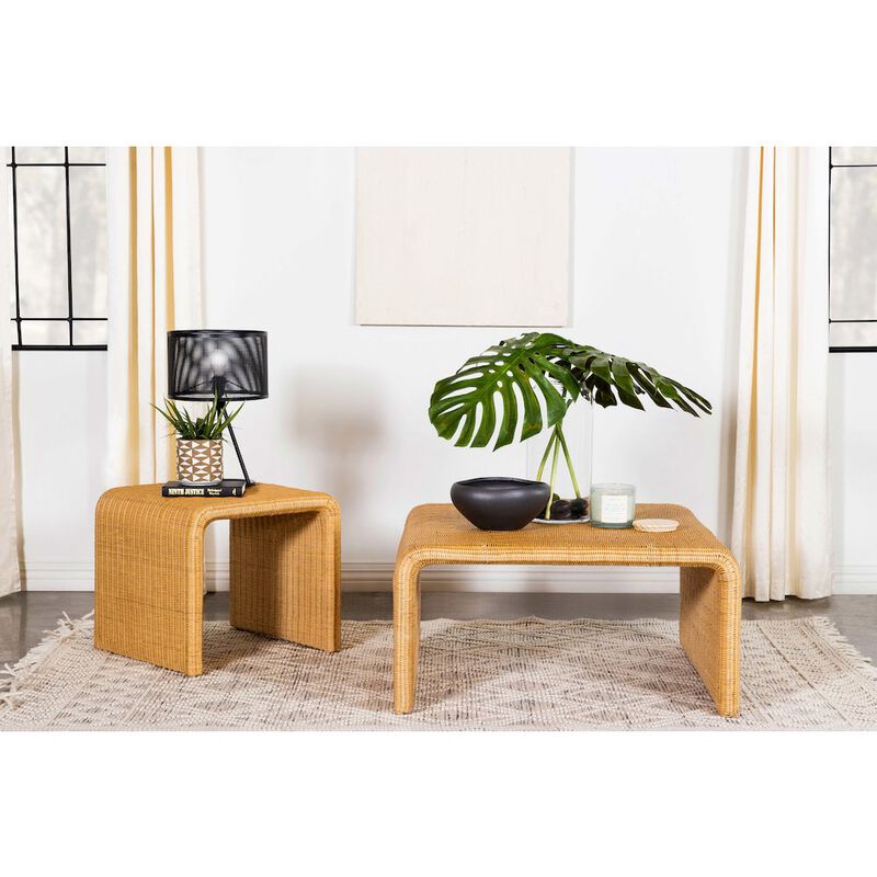 Plethoria Home Natural Square Open Base End Table