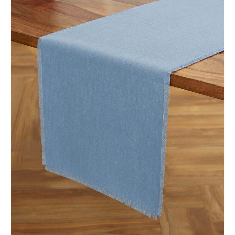 Solino Home Fringe 100% Linen Table Runner &ndash; Handcrafted, Machine Washable, Perfect for Holiday and Everyday Dining
