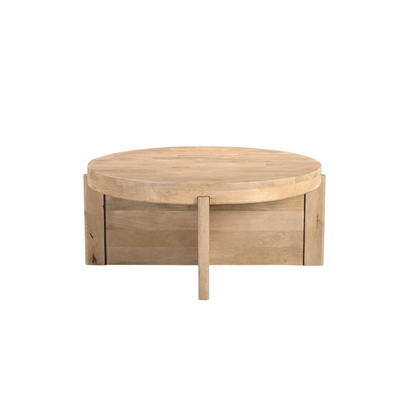 Taran Designs Adrien Round Solid Wood Coffee Table