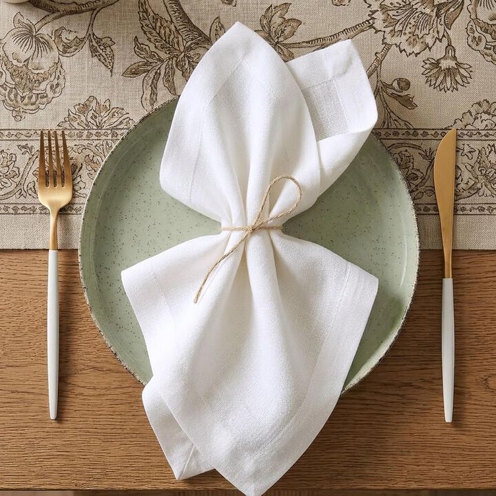 European Washed Linen  Dinner Napkins Set of 4, 20x20 Inches