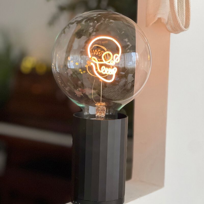 Bulb SKULL Amber with Base Table Lamp PORTABLE Rose Gold image number 2
