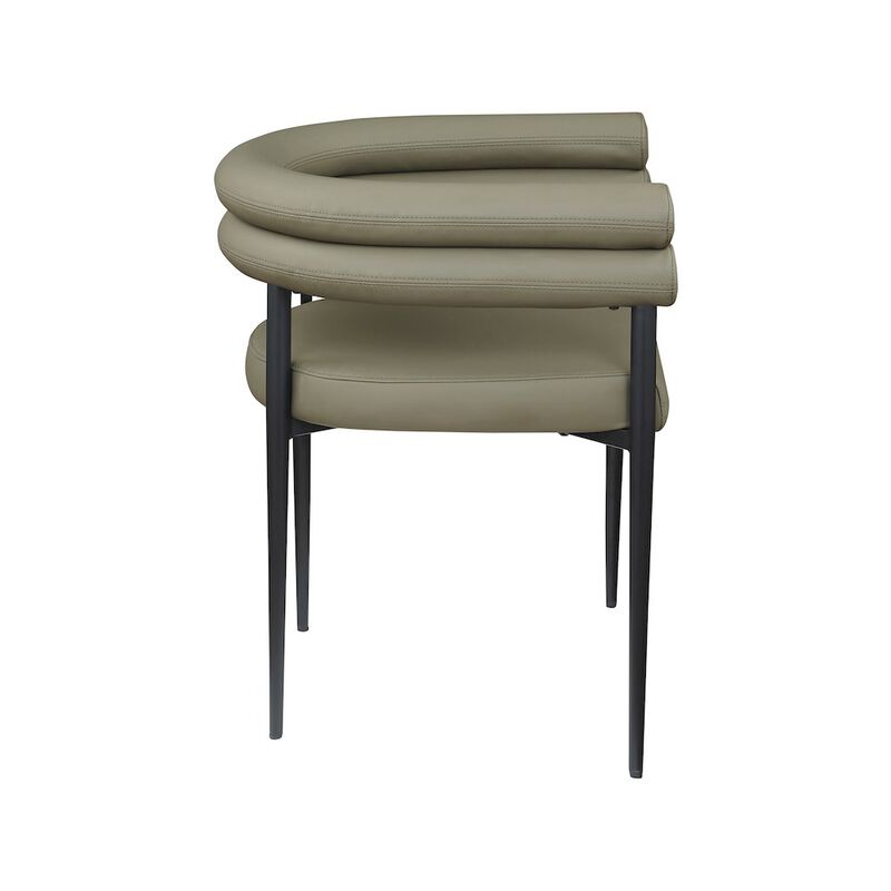 Meridian Furniture Lavina Olive Vegan Leather Dining Chair, Set of 2