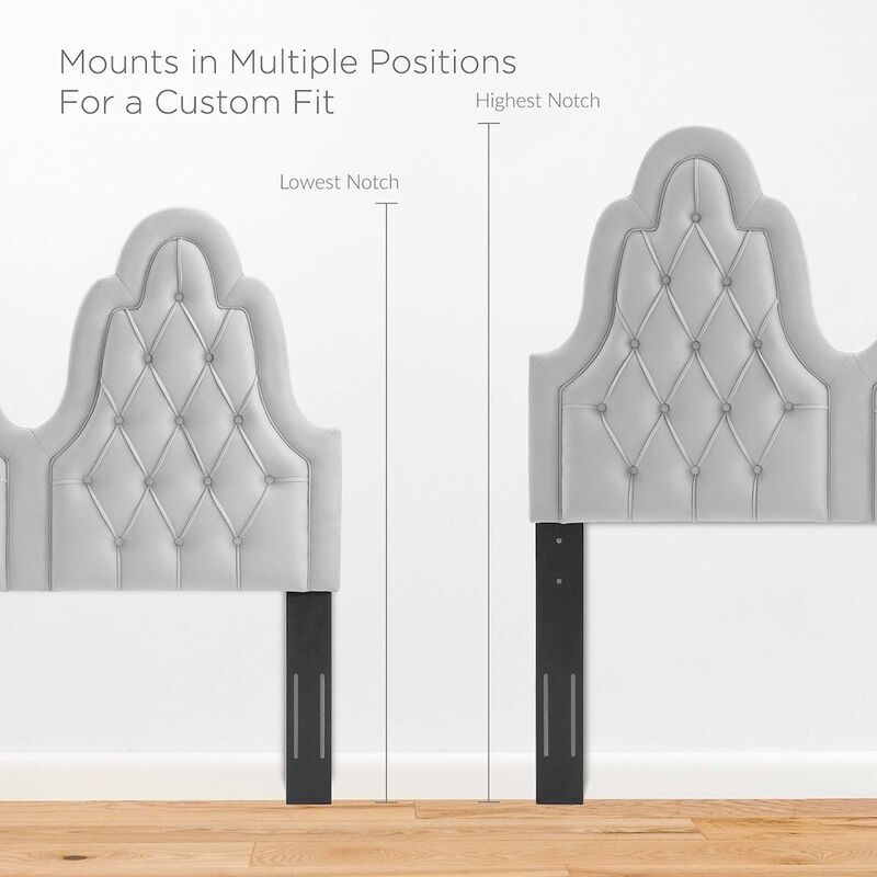 Alexandria Tufted Performance Velvet Twin Platform Bed image number 5