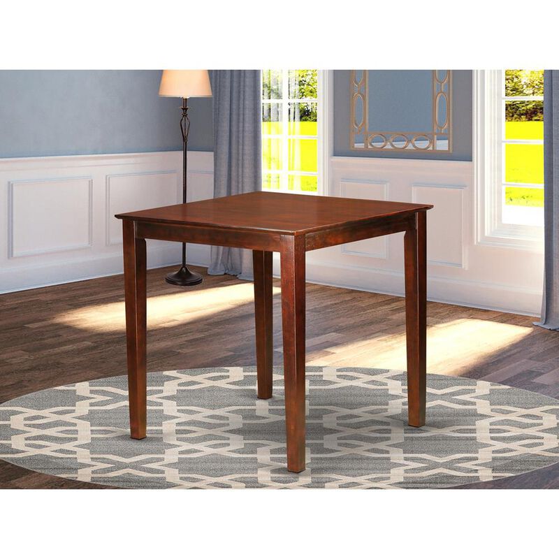 East West Furniture 36-Square  Counter  Height  Pub  Set  table  in  Dark  Brown  finish