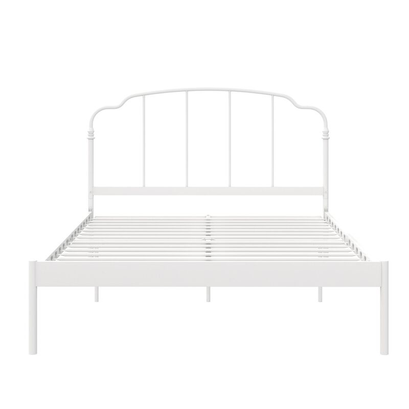 Camie Metal Bed, Queen, White