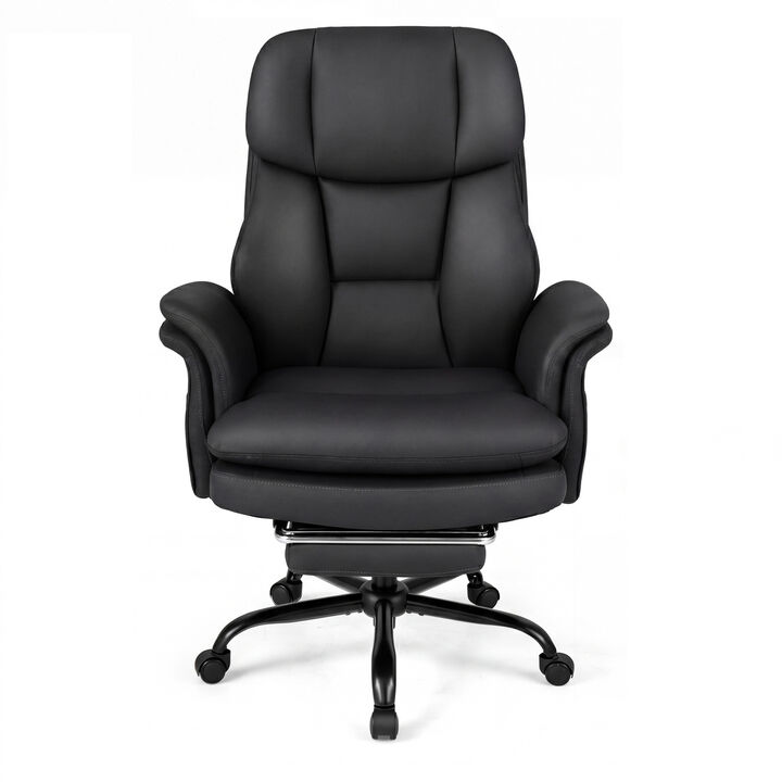 Ergonomic Cross Legged Office Chair Big and Tall with Retractable Footrest
