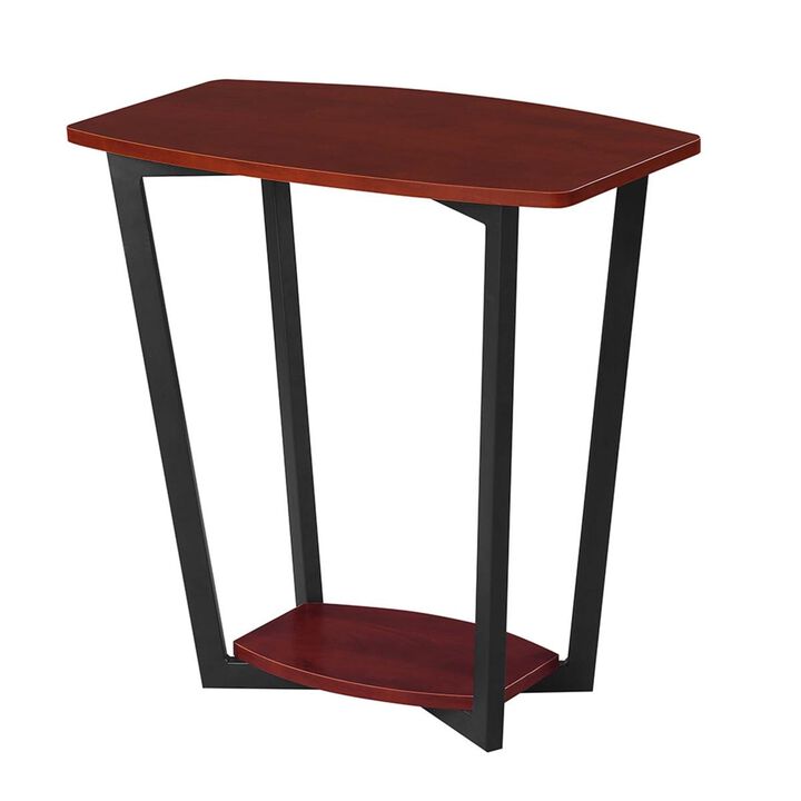 Convenience Concepts  stone End Table, Cherry & Black Frame  23.75 x 23.75 x 14 in.