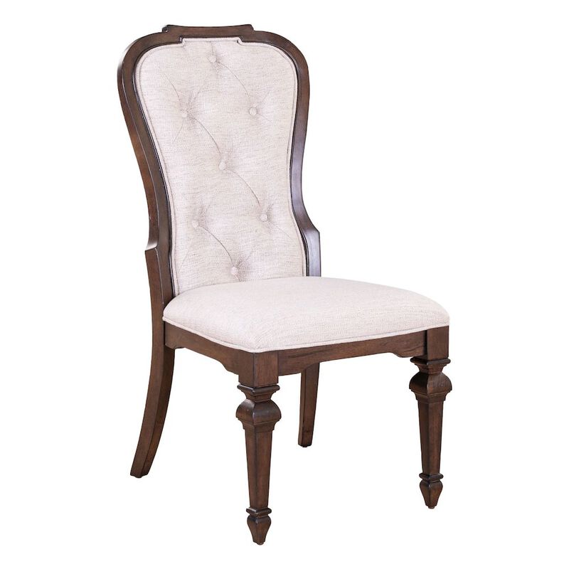 Liberty Furniture 5 Piece Trestle Table Set with 4 Upholstered Chairs - Chateau Brown image number 1