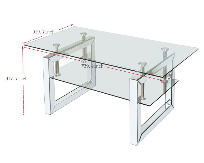 Gutzed Transparent tempered glass coffee table image number 9