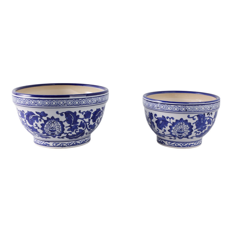 S/2 Bowl Chinoiserie Planters image number 1
