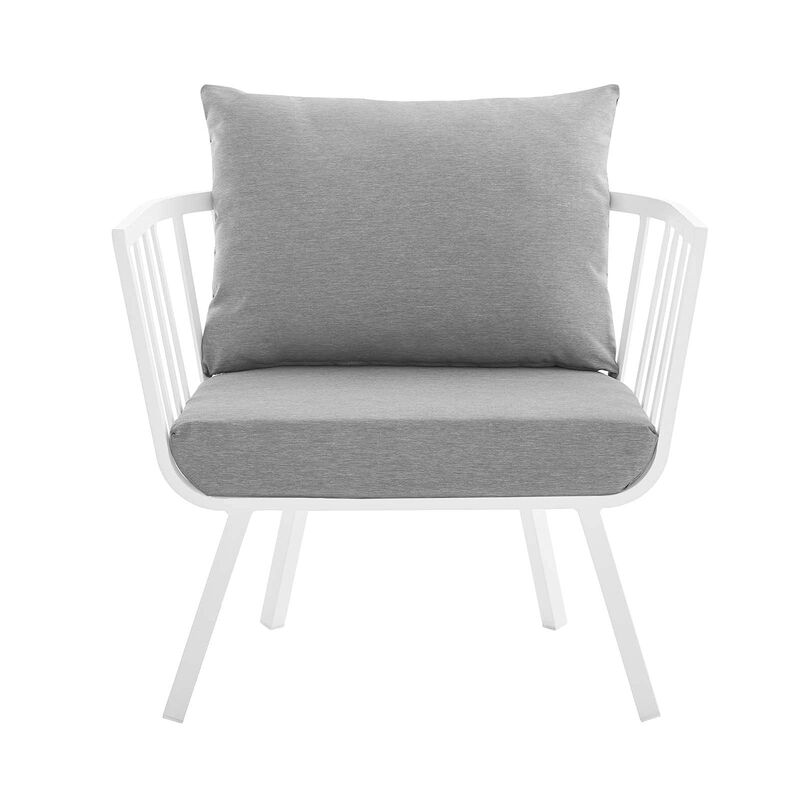 Modway Riverside Outdoor Furniture, Armchair, White Gray
