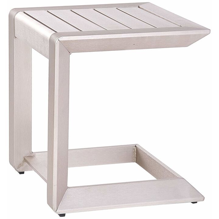 Pangea Home Leaf Side Table In Aluminum