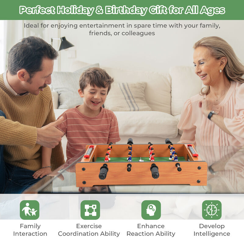 Competition Soccer Foosball Table for Indoor Home Game Room and Recreation-Light Brown image number 3