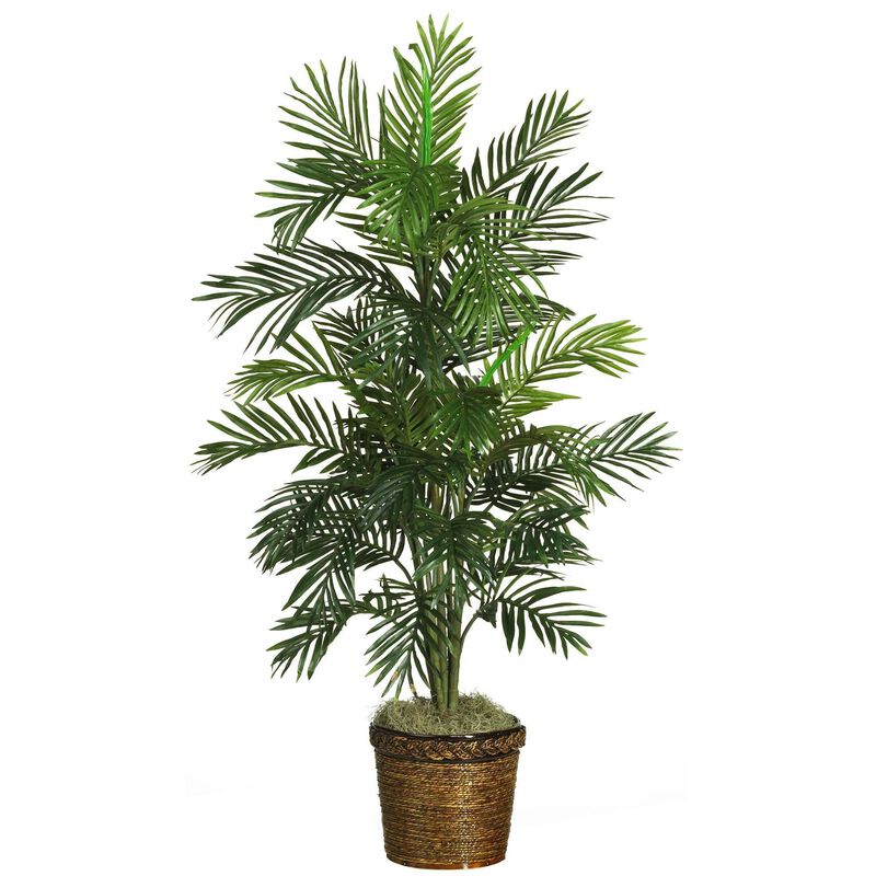 Nearly Natural 56-in Areca Tree w/Basket