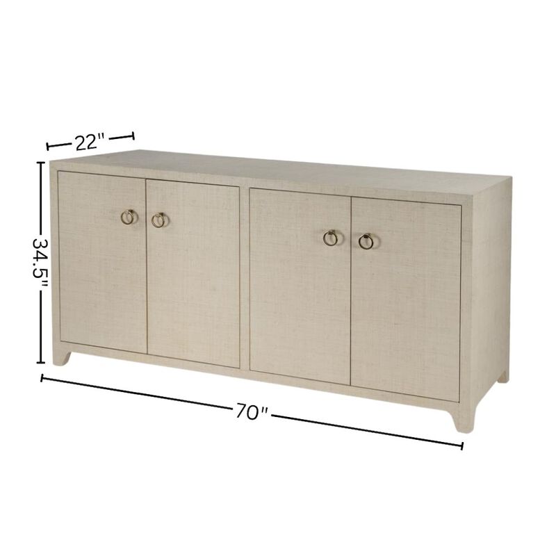Starlight Canyon Home Buffet Cabinet with Storage - Large 4 Door Side Board in Oak Finish image number 8