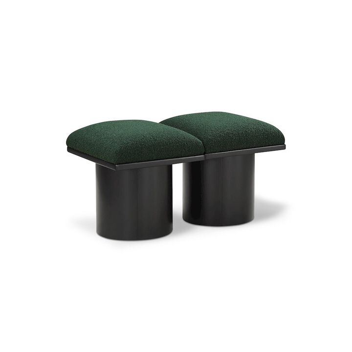 Meridian Furniture Pavilion Green Boucle Fabric Bench