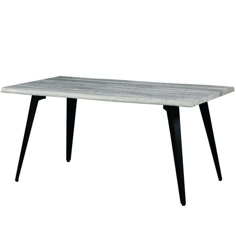 LeisureMod Ravenna Modern Rectangular Wood 63" Dining Table With Metal Legs