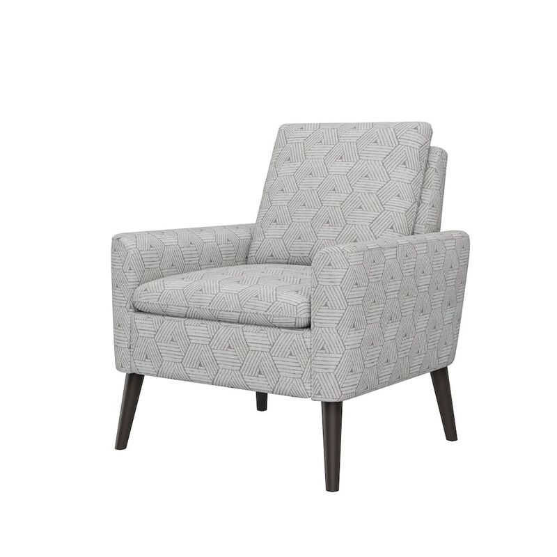 HL Home Furnishings Mid-Century Modern Armchair in Tan and Cream Honeycomb