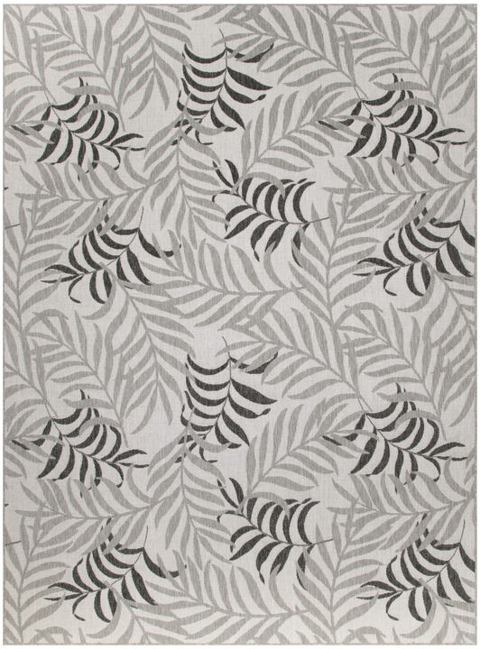 HomeRoots Palm Leaf Indoor Outdoor Area Rug