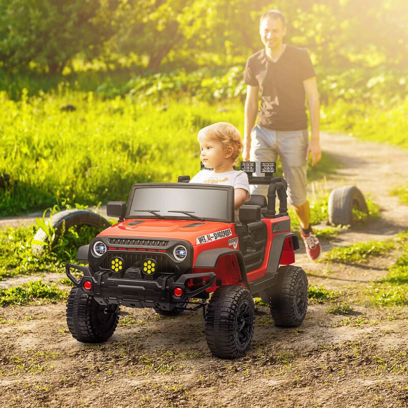BreeBe 12V Battery Powered Ride on Car, Ride on Truck w/ Remote, 4 Suspension Wheels, Music Horn Lights image number 1