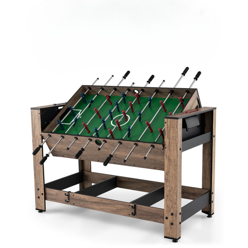 Swivel Multi Game Table with Foosball and Pool for Family Game Room-Natural image number 0