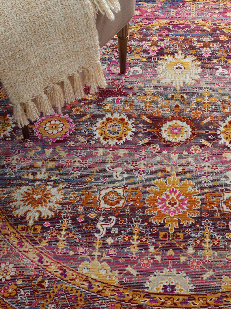 Vintage Kashan VKA03 Red/Multicolor 6' x Round Rug