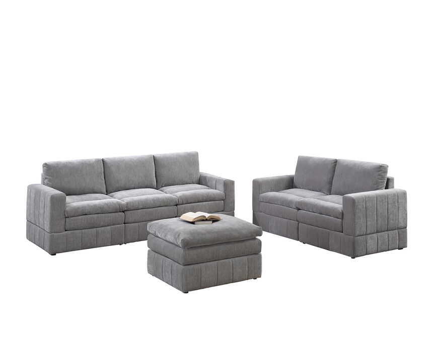 Streamdale 6-Piece Modular Sectional Set: Granite