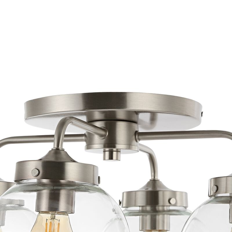 Piper Farmhouse Rustic Iron/Glass LED Semi Flush Mount