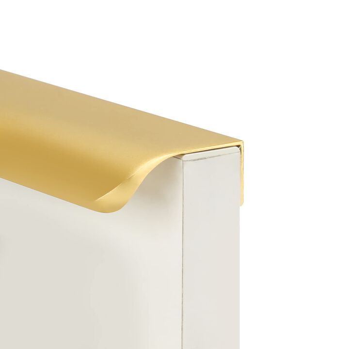 goldenwarm 5 Pack 5 Inch Matte Gold Finger Pulls Cabinet Edge Pulls Brushed Brass Drawer Handles Edge Hardware for Kitchen Cupbo