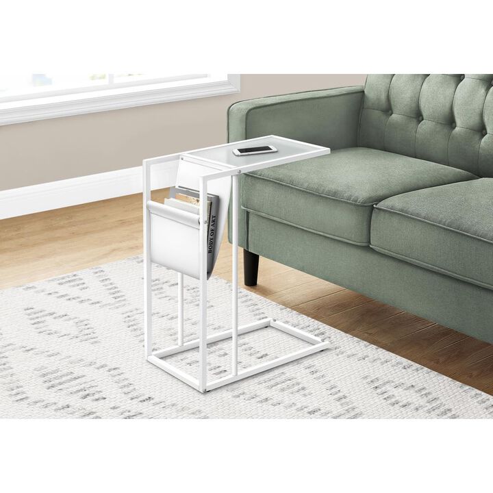 Accent Table, C-shaped, End, Side, Snack, Magazine Storage, Living Room