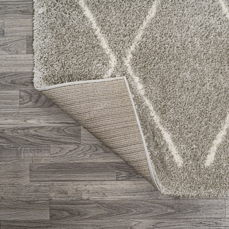 Catala Moroccan Diamond Shag Gray/Ivory Rug