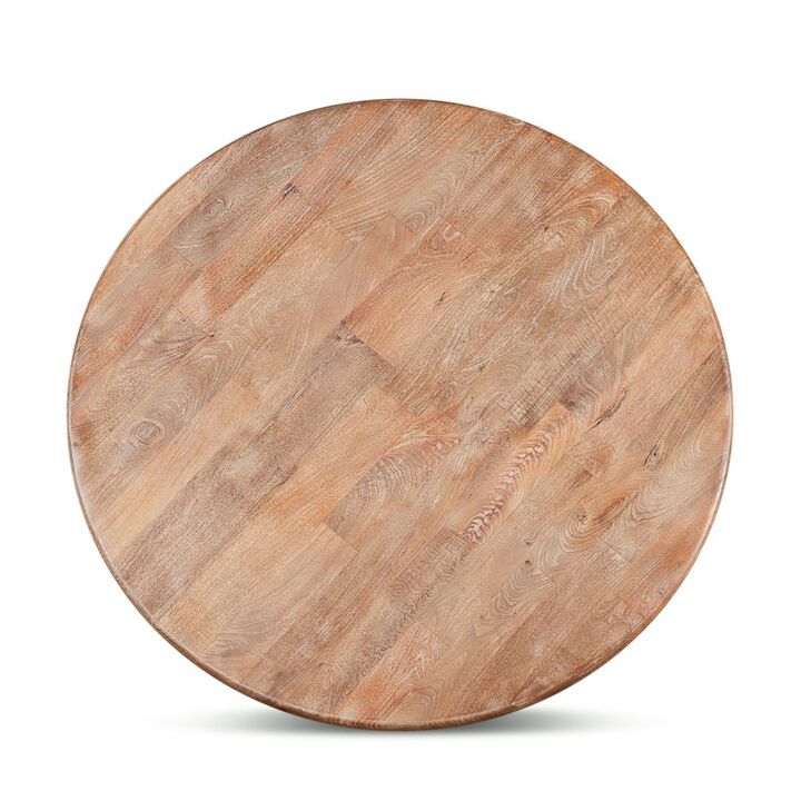 World Interiors Pengrove 48" Round Dining Table in Antique Oak Finish