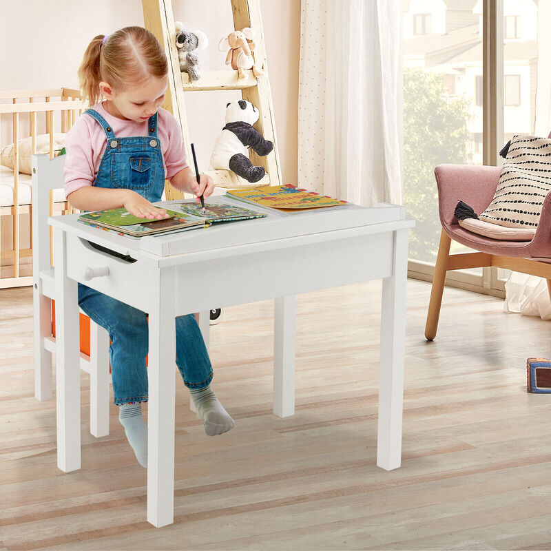 Kids Table and Chair Set with Storage Space for Play and Organization