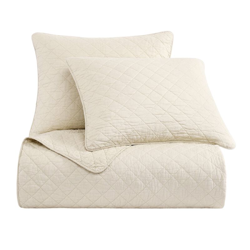 Cotton Comfort Full/Queen Tan Quilt Set image number 0