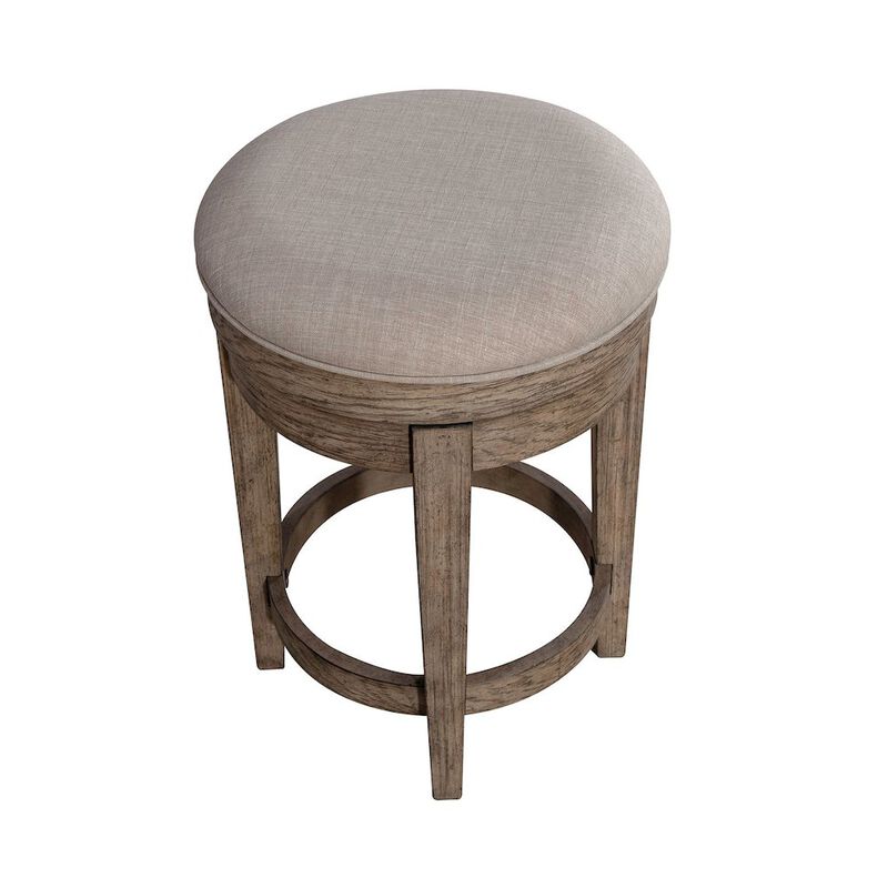 Liberty Furniture City Scape Upholstered Console Swivel Stool 25" Burnished Beige Oak image number 3