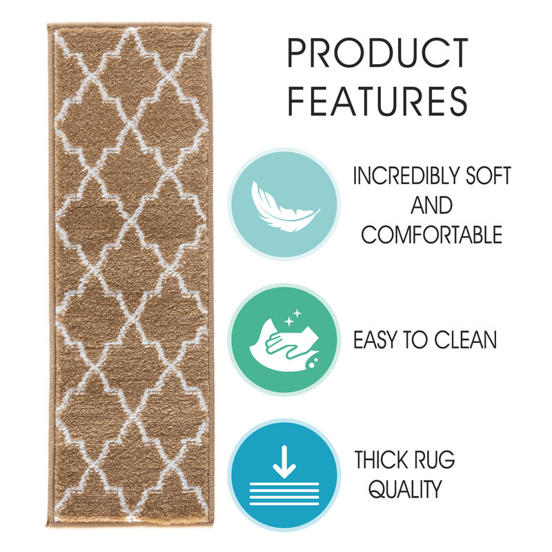 SUSSEXHOME Carpet Stair Treads Easy to Install with Double Adhesive Tape - Safe, 9" X 28" - Beige