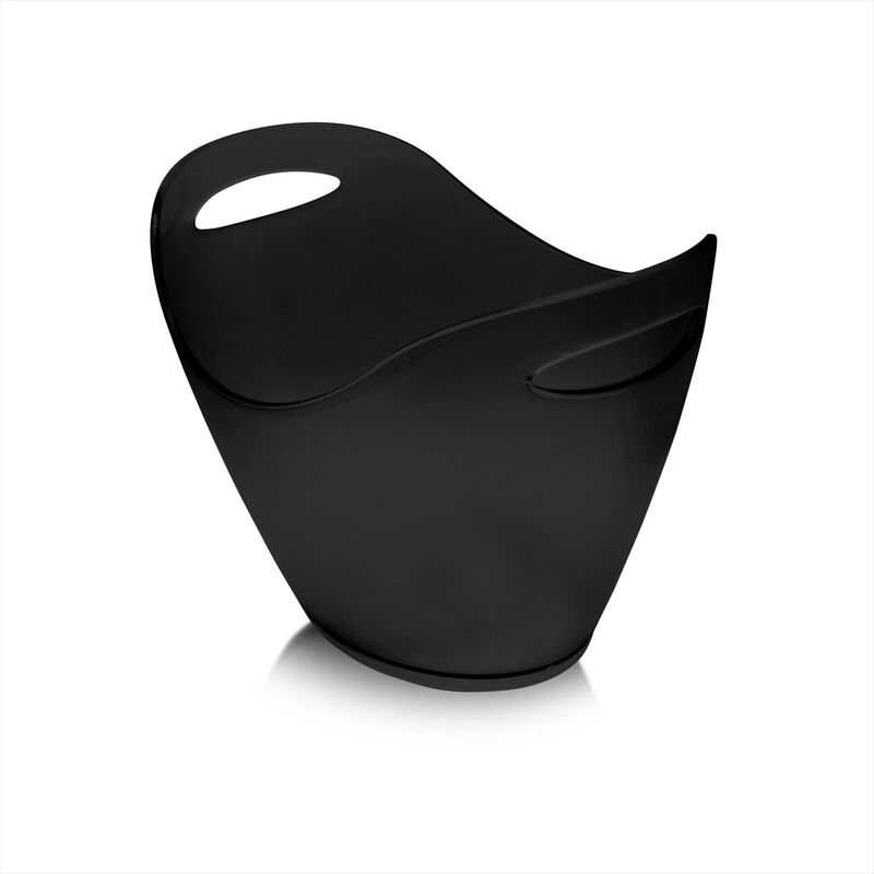 Polycarbonate Misc 13.75" x 13.75" x h:10" Oval Black Polycarbonate Ice Bucket