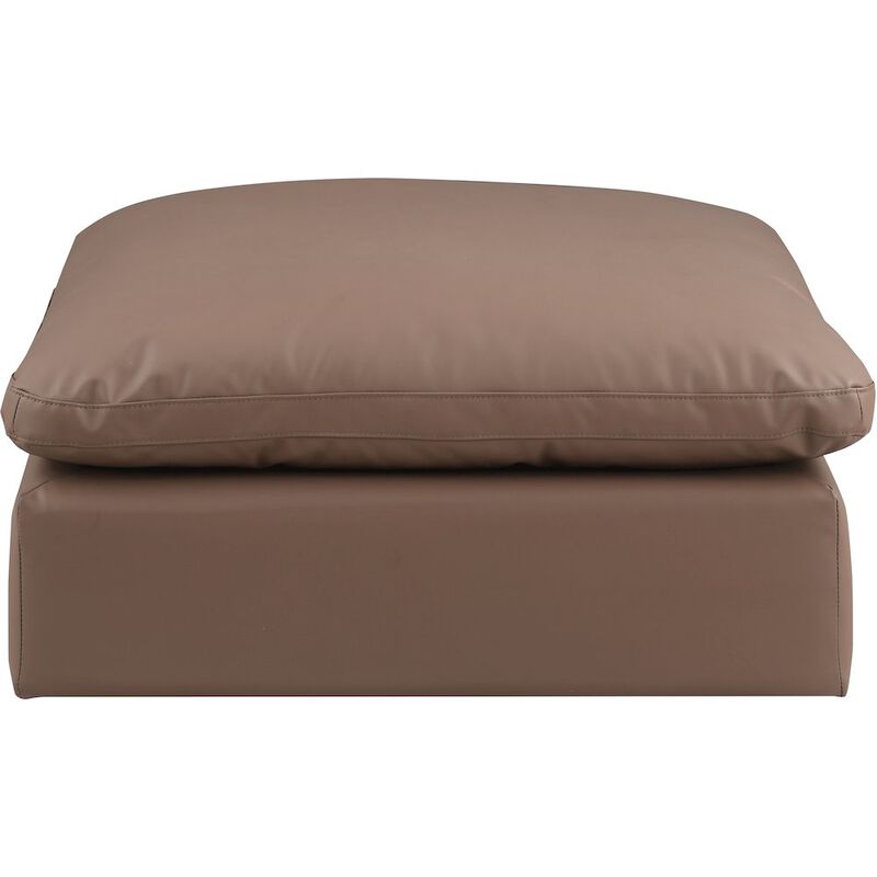 Meridian Furniture Comfy Brown Vegan Leather Modular Ottoman